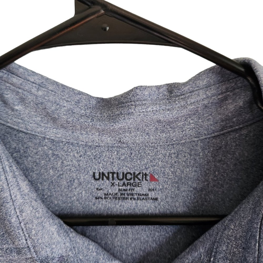 Untuckit Men's Shirt XL Blue Slim Fit Perfect Tee Button Down Extra Large - Picture 4 of 9